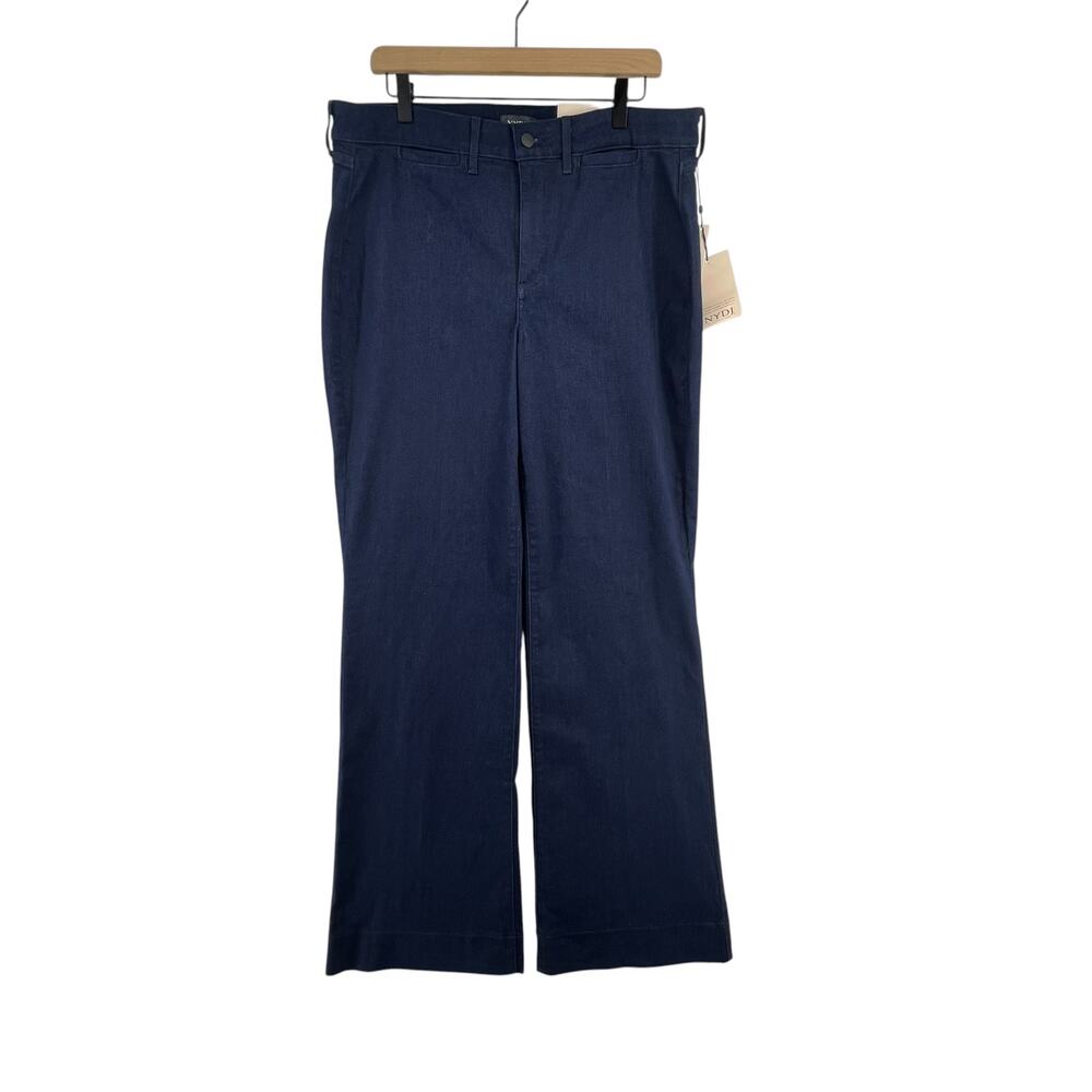 NYDJ Size 14W Teresa Trouser NEW Pants Wide Leg Denim Jeans Dark Wash